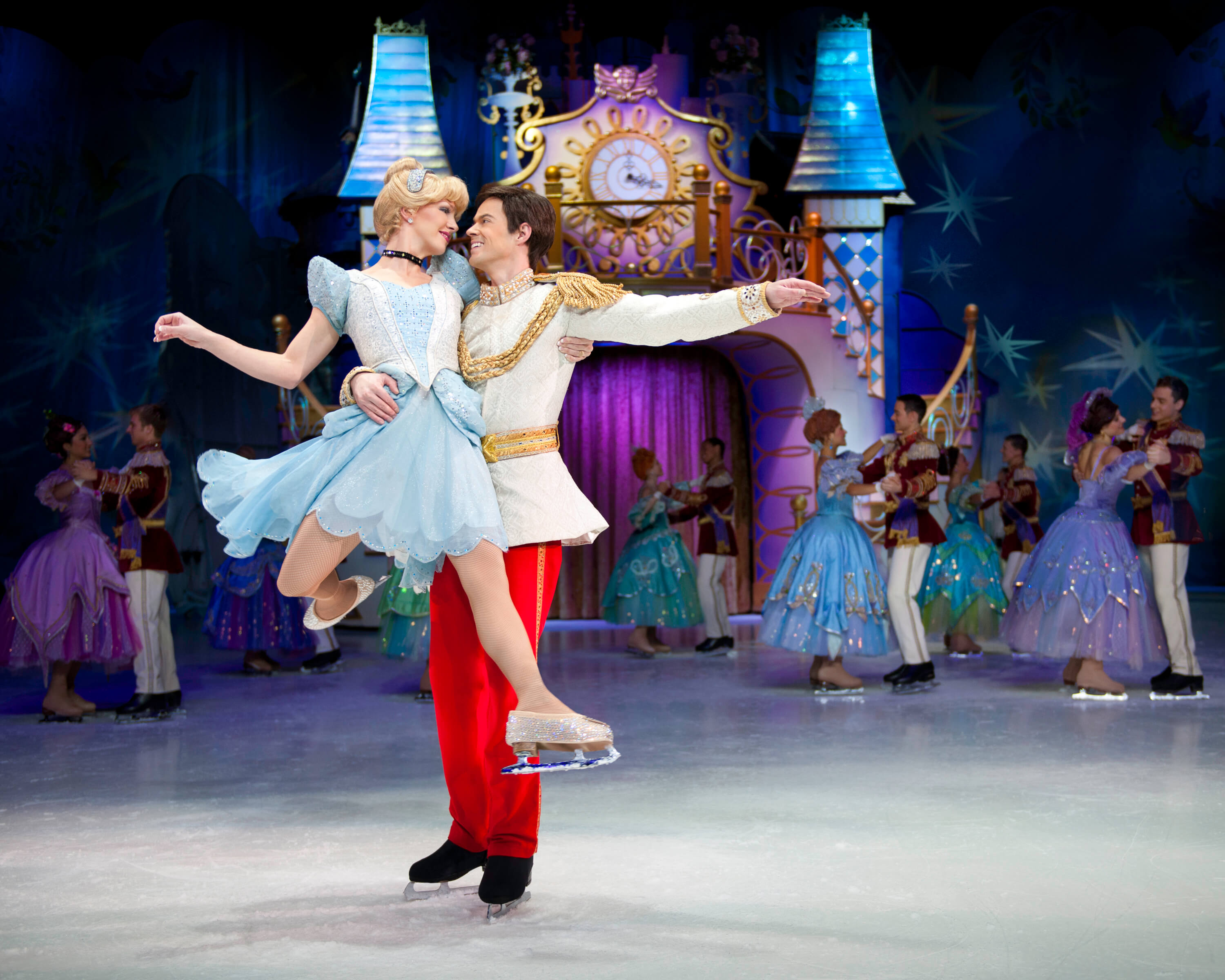 Cinderella and Prince Charming dance at the ball