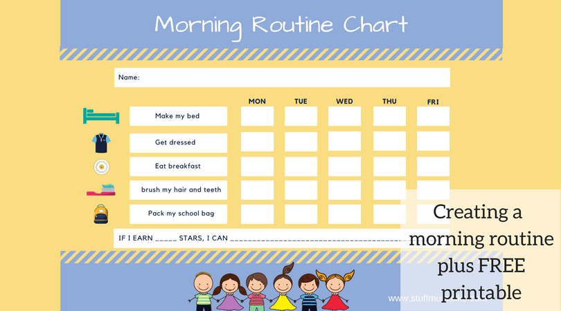free morning routine chart printable